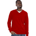 Men/Unisex Long Sleeve V-Neck Pullover - Red